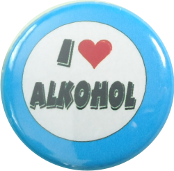 I love alkohol button blue